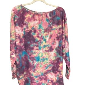 White Birch Multicolor Tie-Dye Long Sleeve Top soft brushed fleece